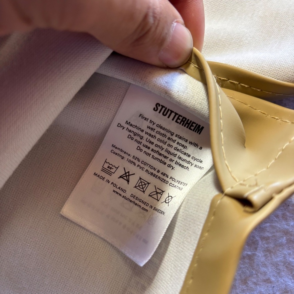 STUTTERHEIM Womens Tan Raincoat Hooded Snap Front Size S - Picture 9 of 11